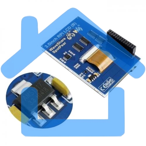 Монитор Waveshare 3.5 inch resistive touchscreen LCD screen (IPS), питание по USB, для Raspberry Pi 3 RA332