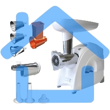 Мясорубка электрическая Аксион М641.02 белый, 2000 Вт, до 3 кг/мин