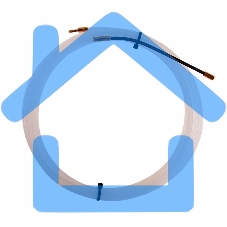 Протяжка кабельная Rexant (мини УЗК в бухте), 5 м нейлон, d=3 мм, латунный наконечник, заглушка