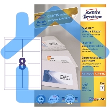 Этикетки самоклеящиеся Avery Zweckform 3660 A4, 97x67.7 мм, 8 шт, универсальная, 70г/м2, 100 л, покрытие матовое, белый Этикетки самоклеящиеся Avery Zweckform 3660 A4, 97x67.7 мм, 8 шт, универсальная, 70г/м2, 100 л, покрытие матовое, белый