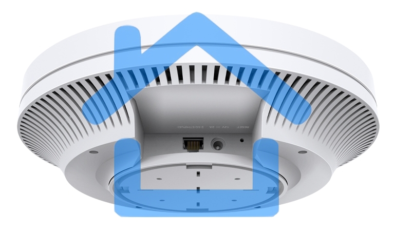 Точка доступа TP-Link 11AX dual-band ceiling access point, up to 1200 Mbit / s at 5 GHz and up to 574 Mbit / s at 2.4 GHz, 1 10/100/1000Mbps LAN port, support PoE 802.3at standard, support BSS coloring, Seamless Roaming, Mesh, Band Steering, Airtime Fairn