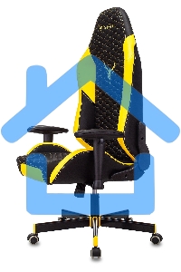 Кресло игровое Knight Neon черный/желтый соты эко.кожа с подголов. крестовина металл