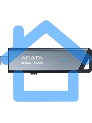 Флешка USB ADATA UE800 (AELI-UE800-512G-CSG), 512Gb, Type-C USB 3.2, R/W 1000/1000, серебристый