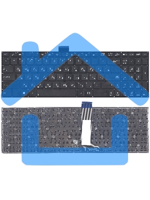 Клавиатура для ноутбука Asus X502 X502CA X502C черная (плоский Enter)