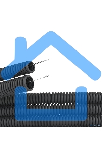 Труба гофрированная ПНД d25мм с протяж. черный (уп.50м) ДКС 71725