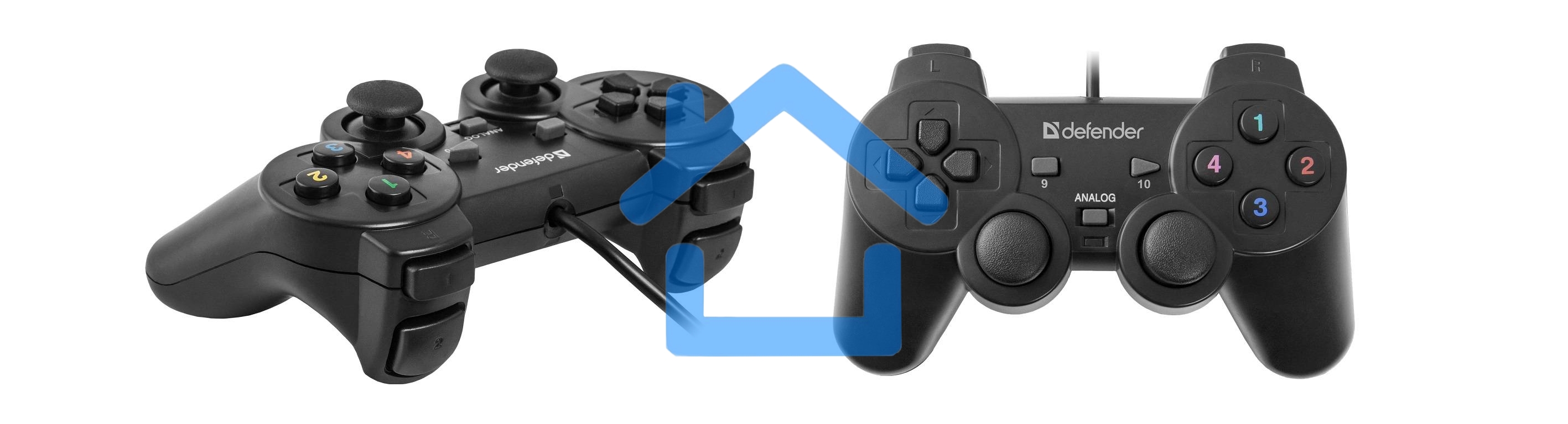 Геймпад Defender Omega USB, Проводной геймпад, 12 кнопок, 2 стика