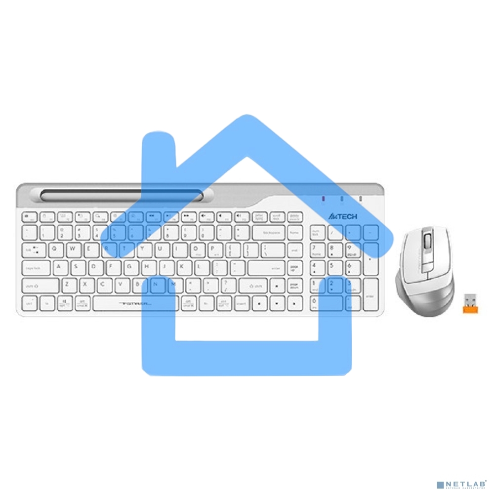 Клавиатура + мышь A4Tech Fstyler FB2535C клав:белый/серый мышь:белый/серый USB беспроводная Bluetooth/Радио slim