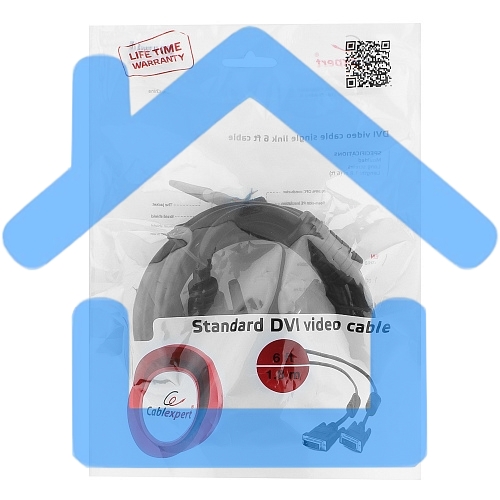 Кабель DVI-D single link Gembird/Cablexpert, 19M/19M, 1.8м, черный, экран, феррит.кольца, пакет (CC-DVI-BK-6)