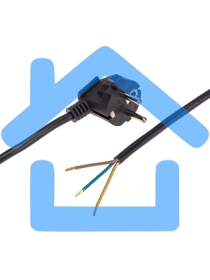 Шнур электрический с вилкой ПВС 3х1,0 мм2 1,5м черный Rexant