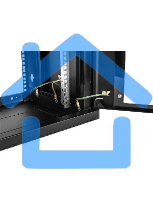 Шкаф коммутационный ЦМО (ШРН-9.350-9005) настенный 9U 600x350мм пер.дв.стекл 200кг черный 300мм 180град.