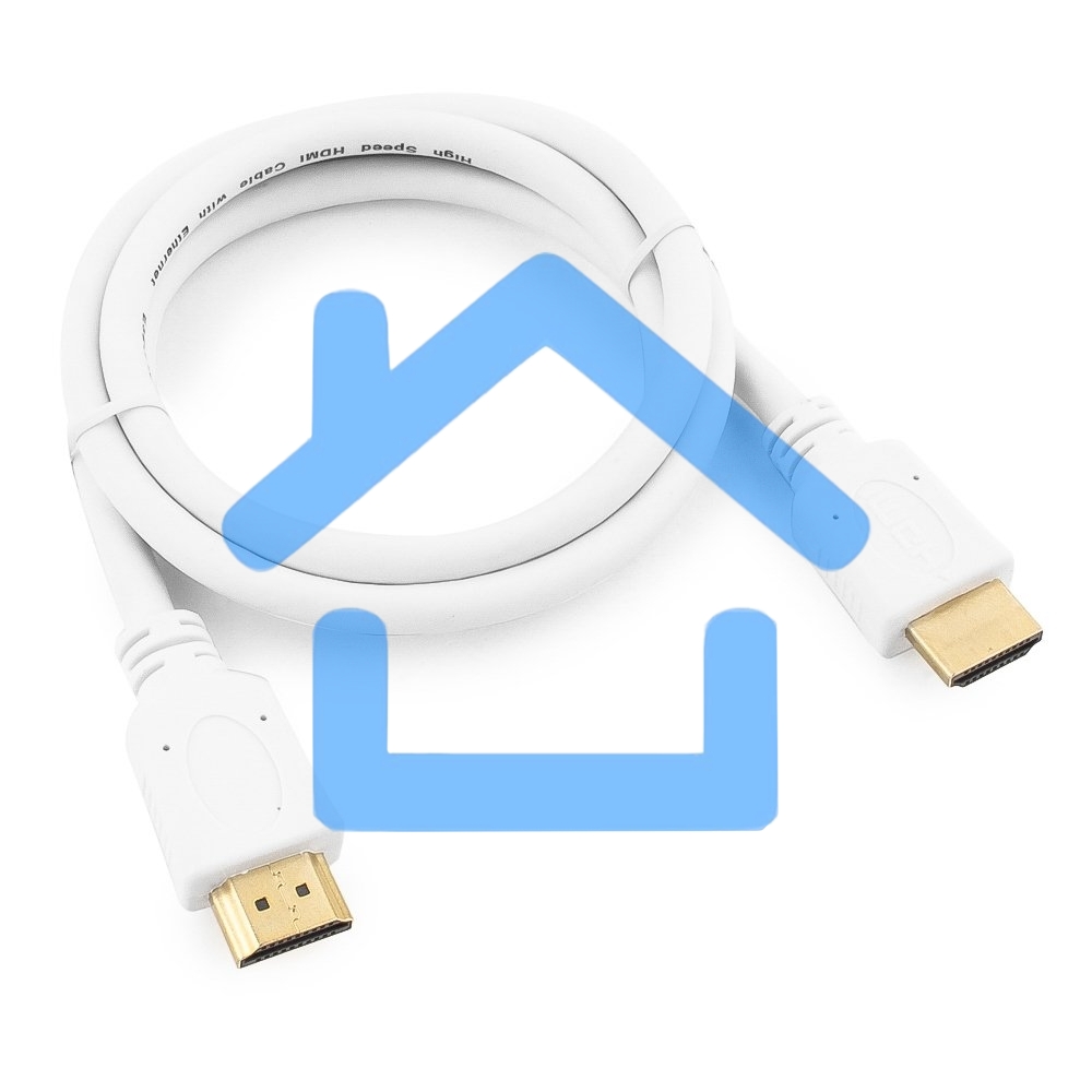 Кабель Cablexpert HDMI CC-HDMI4-W-1M, 19M/19M, v2.0, медь, позол.разъемы, экран, 1м, белый, пакет