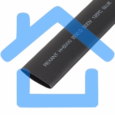 Термоусаживаемая трубка клеевая Rexant 32,0/8,0 мм, (4:1) черная, упаковка 5 шт. по 1 м