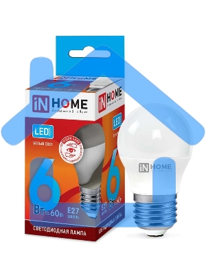 Лампа светодиодная LED-ШАР-VC 6Вт 230В E27 4000К 540лм IN HOME 4690612020532