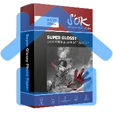 Фотобумага RC Super Glossy; 290gsm; A4*20Суперглянцевая; 290г/м2; формат А4; 20 листов RC