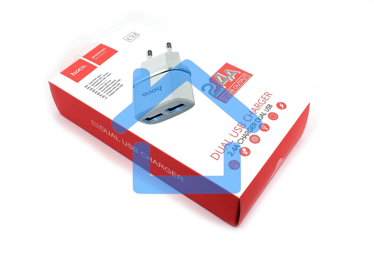 Зарядное устройство C12 Smart dual USB charger, белый