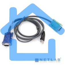 Кабель KVM ATEN 2L-5205U USB(тип А Male)+HDB15(Male) (-) SPHD15(Male) 5,0м., черный.