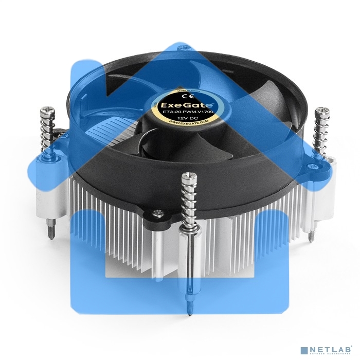 Кулер для процессора ExeGate ETA-20.PWM.V1700 серебристый, 90 мм, алюминий, 2600 об/мин, 23.5 дБ, 4 pin, 90 Вт, 60 мм