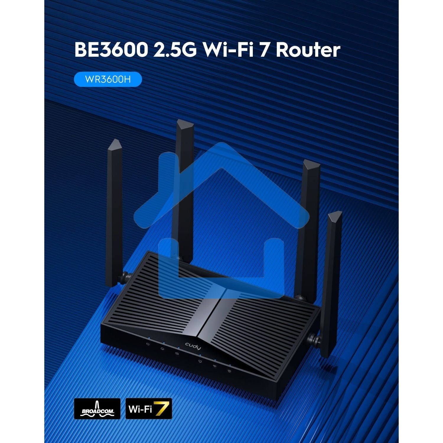 Маршрутизатор Cudy BE3600 2.5G Dual Band Wi-Fi 7 Mesh Router, Chipset Broadcom, 802.11be/ax/ac/a/b/g/n, 2882Mbps at 5GHz + 688Mbps at 2.4GHz, 1 x 2.5Gbps WAN Port, 4 x 10/100/1000Mbps Ports, 4 x 5dBi fixed antennas, WiFi router/AP/ Repeater/WISP Mode, PPT