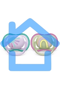 Пустышка Philips Avent ultra air, солнышко/радуга, для девочек, 0-6 мес., 2 шт.