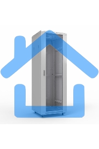 Напольный шкаф Rexant серии Standart 42U 600х800 мм, передняя дверь стекло, задняя дверь металл, RAL 7035 (состоит из 2 частей)