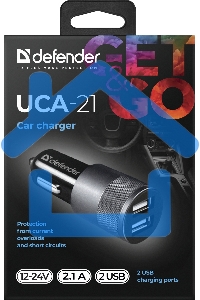 Зарядное устройство для авто Defender UCA-21 5V 2.1A