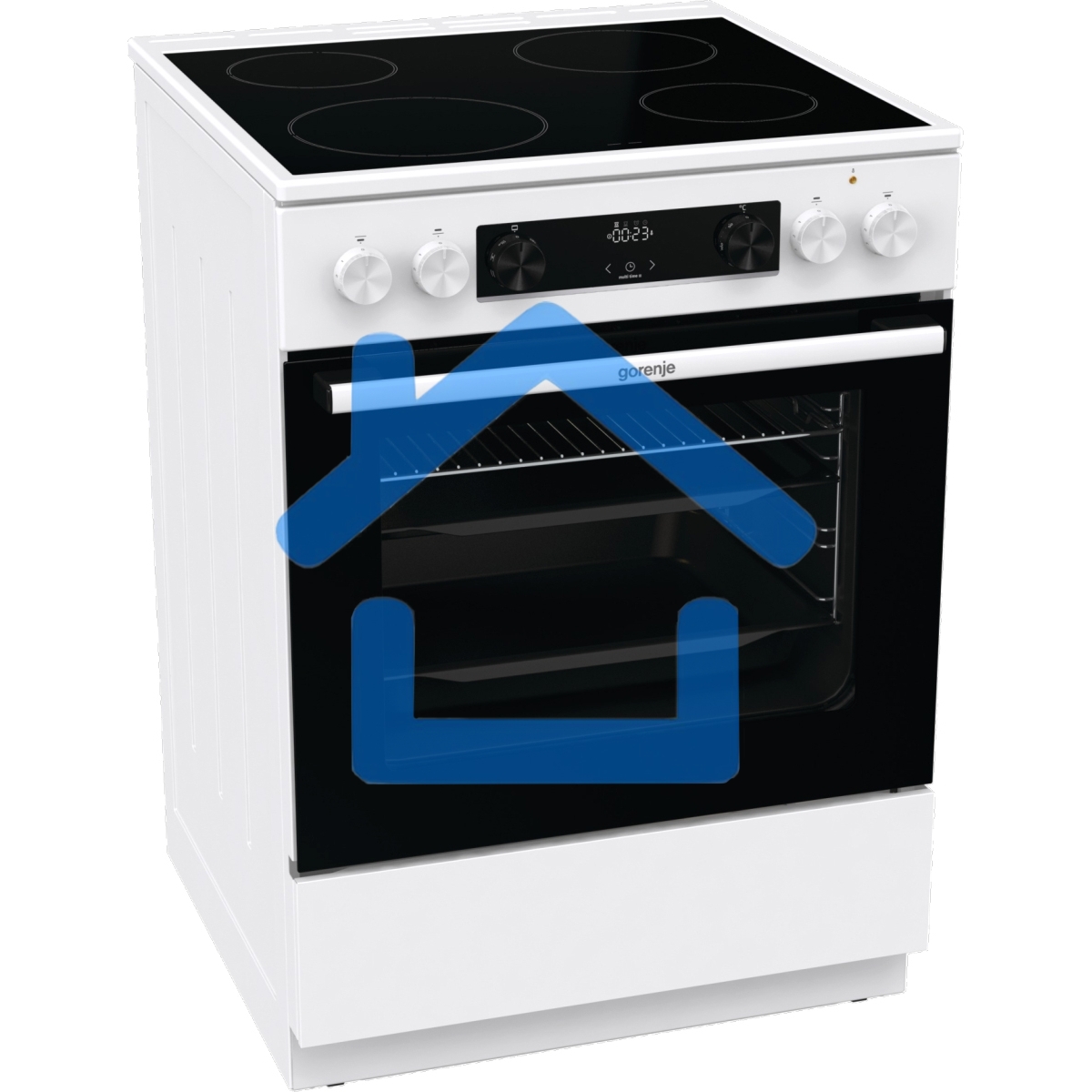 Плита электрическая Gorenje GEC6C40WD белый, конфорок 4 электрических, духовка 71 л, 60 см x 85 см x 60 см