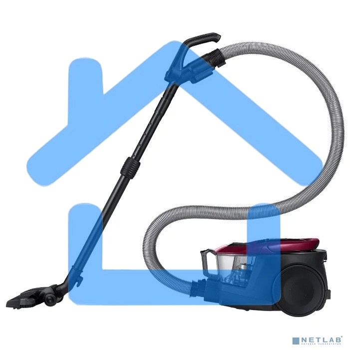 Пылесос Samsung VC18M31A0HP бордовый/черный, 380/1800 Вт, уборка сухая, пылесборник контейнер 2 л