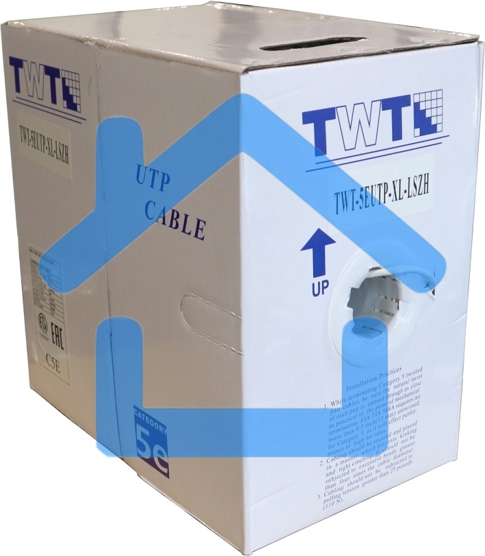 Кабель TWT UTP, серии XL, 4 пары, Кат.5e, LSZH, белый, 305 метров