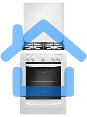 Плита газовая Gefest ПГ 6100-01 белый, конфорок 4 шт, духовка 52 л, 60 см x 85 см x 60 см