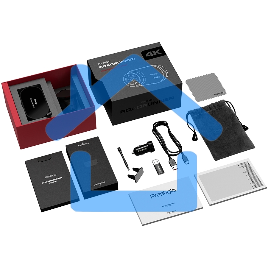 Видеорегистратор Prestigio RoadRunner 480W, 3.0'' IPS (854x480) touch screen display, UHD 4K 3840x2160@30fps, Mstar SSC8629Q, 8 MP CMOS Sony Starvis IMX415 image sensor, 8 MP camera, 140° Viewing Angle, Wi-Fi, USB Type-C, Supercapacitor, Night Vision, Mot