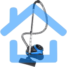 Пылесос Hyundai HYV-B1550 синий/черный, 250/1800 Вт, уборка сухая, пылесборник мешок, 1.5 л (в компл.:1мешок)