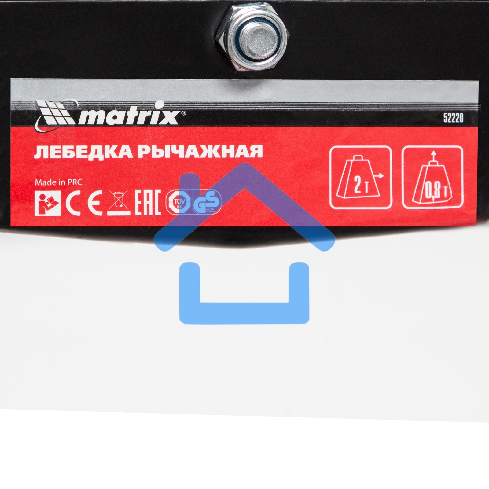 Лебедка рычажная Matrix 52220 тяга - 2 т, подъем - 0,8 т, одинарное храповое колесо