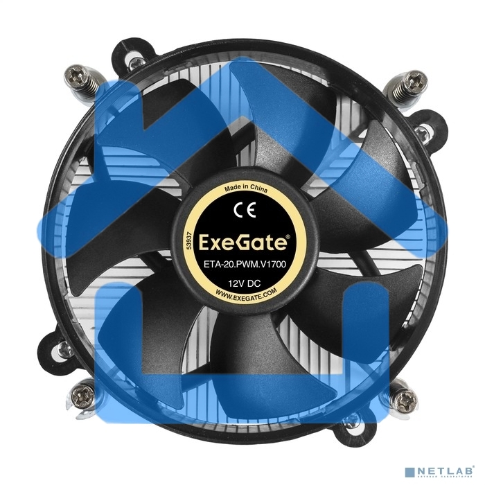 Кулер для процессора ExeGate ETA-20.PWM.V1700 серебристый, 90 мм, алюминий, 2600 об/мин, 23.5 дБ, 4 pin, 90 Вт, 60 мм