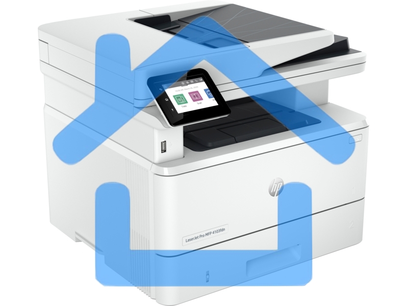 МФУ лазерное HP LaserJet Pro 4103fdn (2Z628A), A4, ч/б, печ. до 40 стр/мин., скан. до 29 стр/мин. (ч/б) 20 стр/мин. (цвет), 1200 x 1200 dpi, USB, RJ-45, Air Print, Mopria