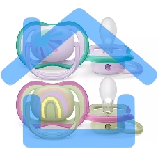 Пустышка Philips Avent ultra air, солнышко/радуга, для девочек, 0-6 мес., 2 шт.