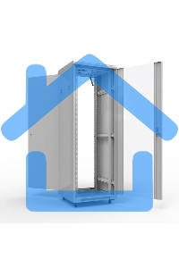 Напольный шкаф Rexant серии Standart 42U 600х800 мм, передняя дверь стекло, задняя дверь металл, RAL 7035 (состоит из 2 частей)