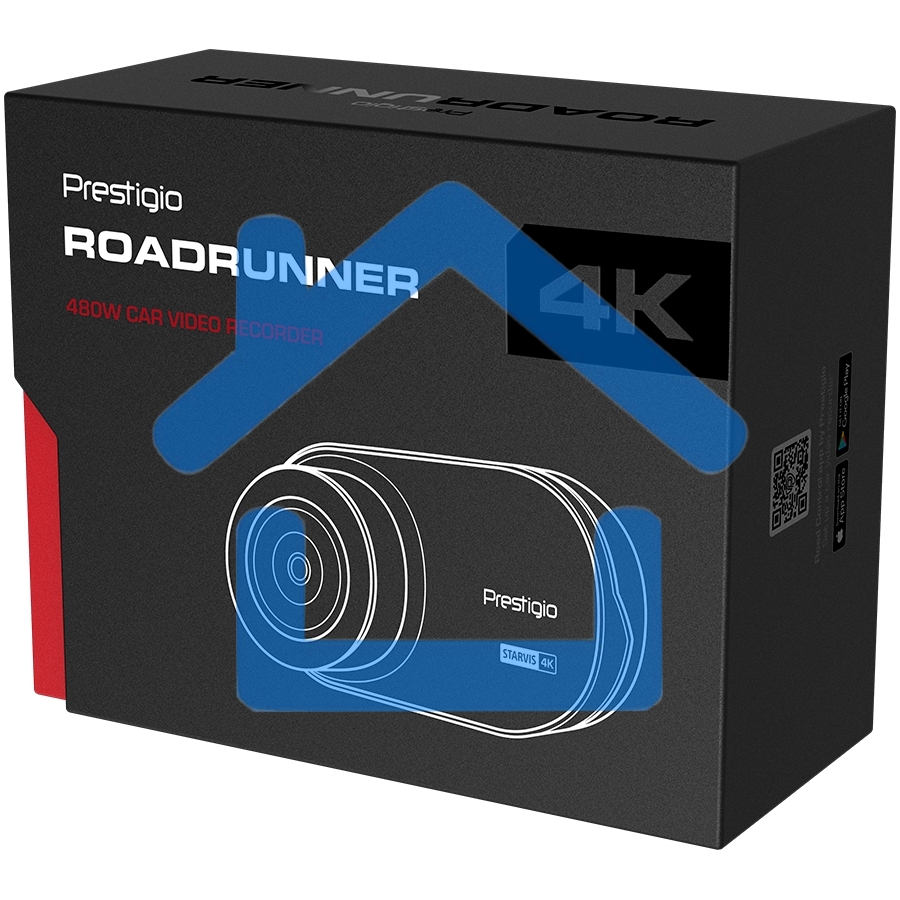 Видеорегистратор Prestigio RoadRunner 480W, 3.0'' IPS (854x480) touch screen display, UHD 4K 3840x2160@30fps, Mstar SSC8629Q, 8 MP CMOS Sony Starvis IMX415 image sensor, 8 MP camera, 140° Viewing Angle, Wi-Fi, USB Type-C, Supercapacitor, Night Vision, Mot