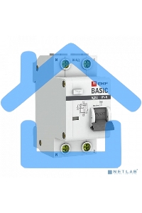 Выключатель автоматический дифференциального тока 1п+N С 10А 30мА тип АС эл. 4.5кА АД-12 Basic EKF DA12-10-30-bas