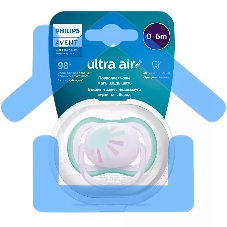 Пустышка Philips ultra air, солнышко, 0-6 мес., 1 шт.