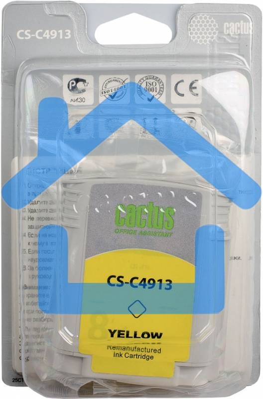 Картридж струйный Cactus CS-C4913 №82 желтый (72 мл) для HP Design Jet 500/800C