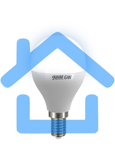 Лампа светодиодная LED 6Вт E14 220В 4100К Elementary шар 53126 Gauss