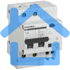 Выключатель автоматический дифференциального тока 2п 25А 30мА АД12 GENERICA ИЭК MAD15-2-025-C-030