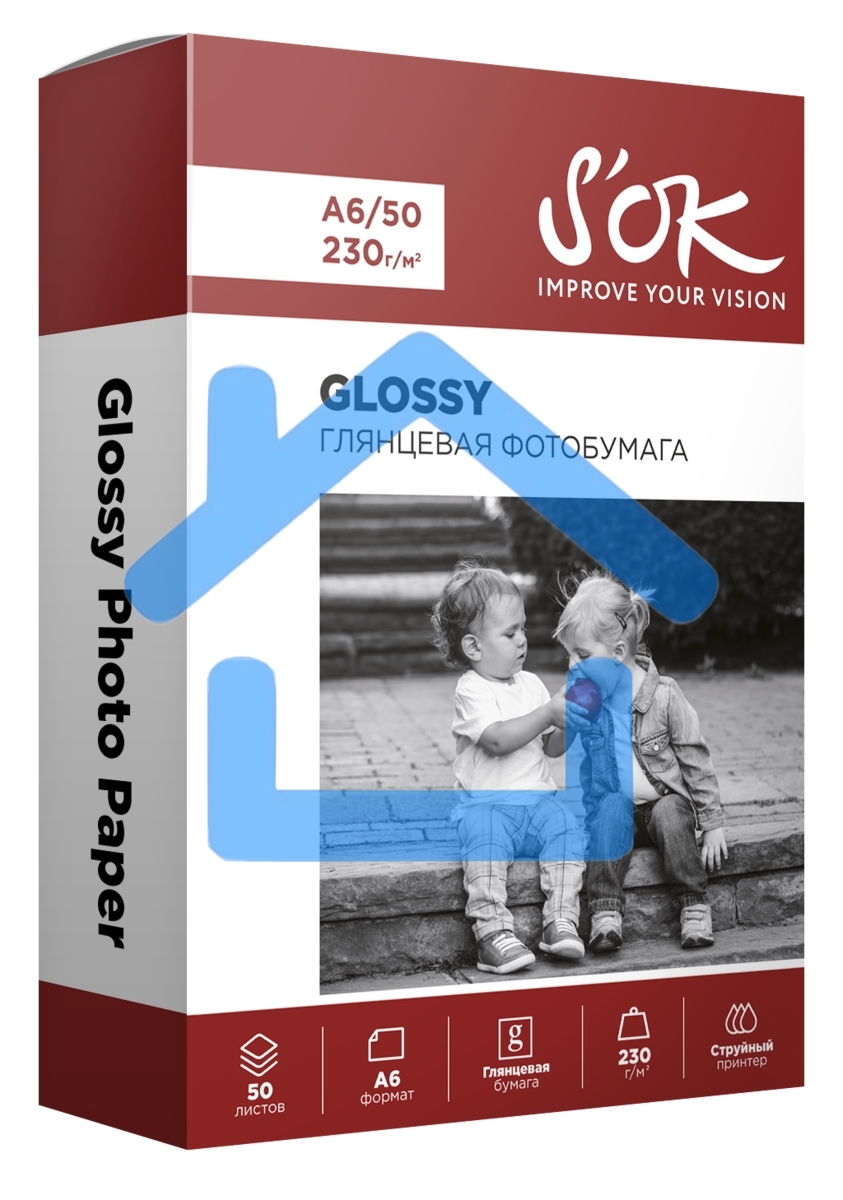 Фотобумага CC Glossy ; 230gsm; A6*50 Глянцевая; 230г/м2; формат А6; 50 листов