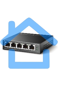 Коммутатор TP-Link 5-Port Gigabit Unmanaged Switch with 4-Port PoE+, metal case, desktop mount, PoE budget 40W.