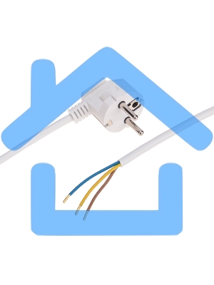 Шнур электрический с вилкой ПВС 3х0,75 мм2 2м (белый) Rexant