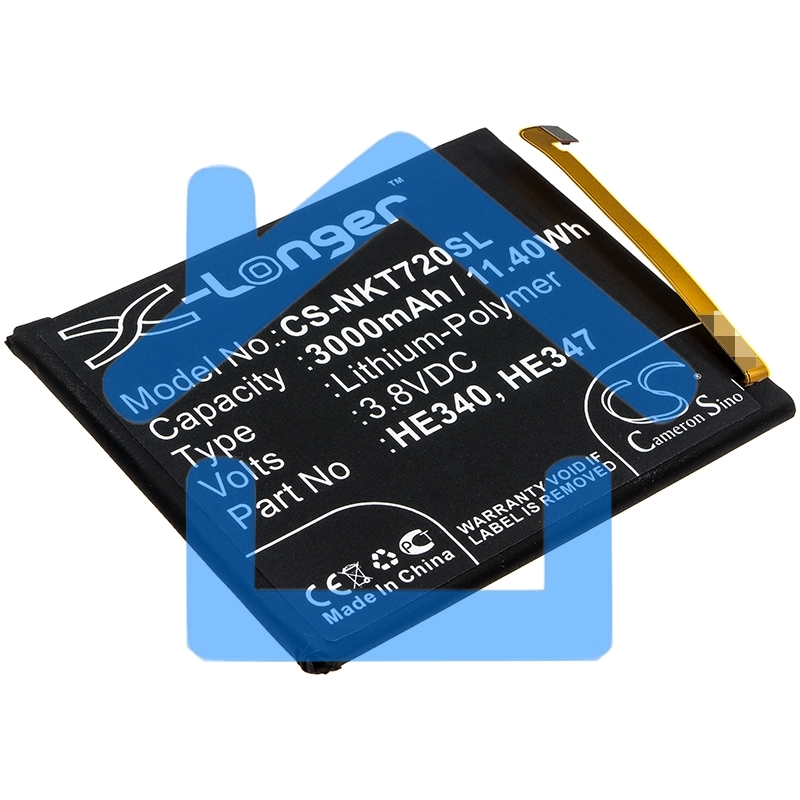 Аккумулятор CameronSinoCS-NKT720SL HE340 HE347 для Nokia 7.1, TA-10413.8V / 3000mAh / 11.40Wh