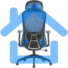 Кресло компьютерное Cactus CS-MC515-BL темно-синий, сиденье темно-синий, сетка/ткань, с подголов. крестов. пластик, пластик черный