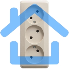 Розетка 3-м ОП Этюд 16А IP20 без заземл. без защ. шторок крем. SchE PA16-009K