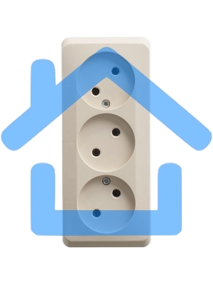 Розетка 3-м ОП Этюд 16А IP20 без заземл. без защ. шторок крем. SchE PA16-009K