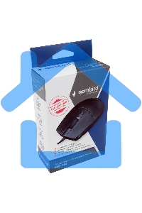 Мышь проводная Gembird MOP-430 черный, 1600 dpi, USB, кнопки - 4